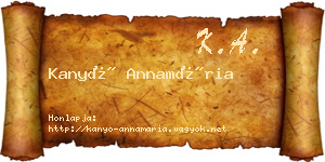 Kanyó Annamária névjegykártya
