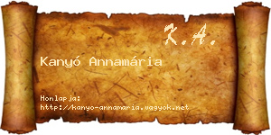 Kanyó Annamária névjegykártya