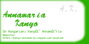 annamaria kanyo business card